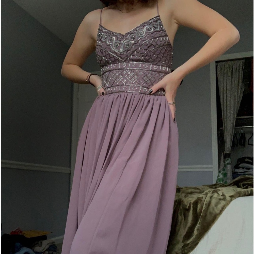 Elegant plum maxi dress